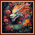 Findvoor Stamped Cross Stitch Kits for Beginners Full Range of Cross Stitching Embroidery Pattern for Adults, 11CT DIY Needlepoint Embroidery Starter Kits-Dragon Flower 17.7x17.7 inch - color: StampedKits 09