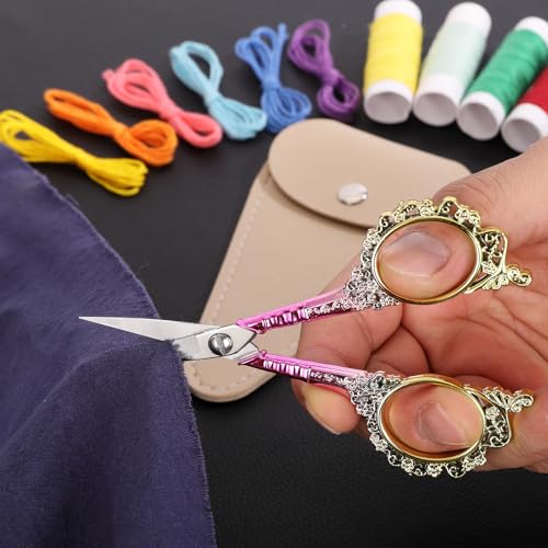 Sewing Embroidery Scissors, Sharp Tip Crochet Shears - color: Pink