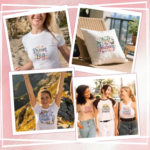 20Pcs Inspiration Quotes Dtf Transfers Ready to Press Motivational Iron on Transfers for Tshirts Positive Affirmation Saying Transfer Vinyl Stickers for Clothing Pillows Bag DIY Crafts - color: Inspiration