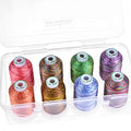 New brothread 8 Spools Embroidery Machine Thread with Box Variegated Color1 - color: Variegated Color1