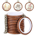 Oqqlin 12 Pcs Small Embroidery Hoop, 3 Inch Imitation Wood Embroidery Hoops Round Rubber Cross Stitch Hoop Ring for Sewing, DIY, Craft, Hanging Ornaments - size: 3 Inch