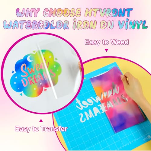 HTVRONT Tie-Dye HTV Heat Transfer Vinyl - 11 Pack Pattern htv - color: Tie-dye HTV