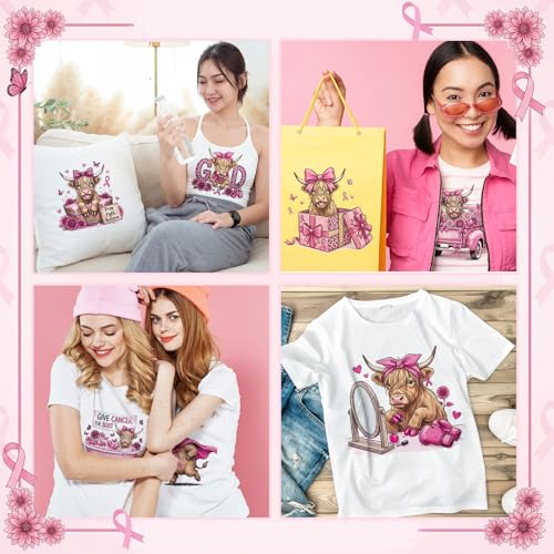 Tellingyou 36 Sheets Breast Cancer Awareness Iron on Transfers - style: Breast Cancer