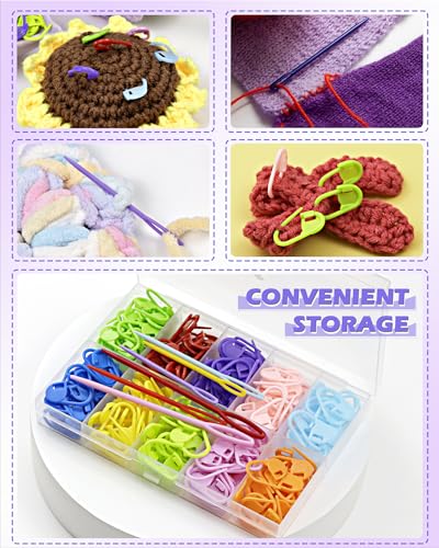 FIVEIZERO 200 Pcs Stitch Markers - 10 Color Knitting & Crochet Markers