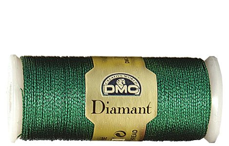 DMC Diamant Metallic Needlework Thread, 38.2-Yard, Green Emerald - color: Green, size: 38.2 yards