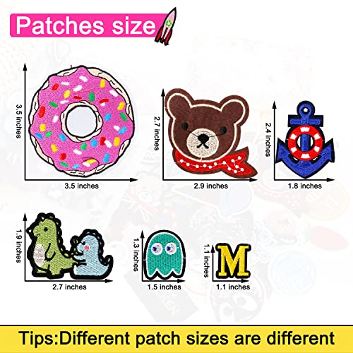 NICEVINYL Embroidered Iron-on Patches Applique: 72Pcs Random Assorted Decorative Patches Iron on/Sew on for Clothing Accessories (Pack of 2) - color: Colorful, size: Pack of Assorted (Pack of 2), style: Random Patches