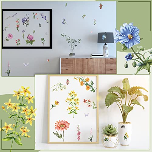 Sinmoe 10 Sheets Vintage Botanical Floral Rub on Transfers 6 x 12 in