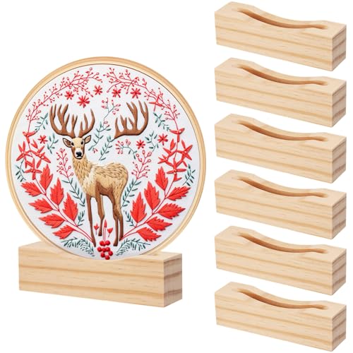 Chunful 6 Pcs Embroidery Hoop Display Stand, 4.29" X 1.3" X 1.57", Natural - color: Natural, size: 4.29" x 1.3" x 1.57"