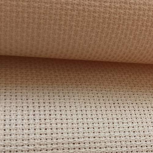 12" x 59" 18CT Counted Cotton Aida Cloth Cross Stitch Fabric (Khaki) - color: Khaki