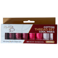 Madam Sew Cotton Thread Set – 8 Small Spools – 100% Cotton Thread for Sewing Machine & Hand Stitching | Strong, Low-Lint All Purpose Threads for Fabric, Quilting, and Stitching – Cool Pinks - color: Cool Pinks