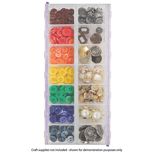 CRAFT MATES Bead Organizer, 14 Locking Compartments, 2XL, Clear Lids - style: 14 Compartment (2XL)