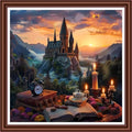 Dimensean Counted Cross Stitch Kit for Beginners, 11CT Unprinted Cross-Stitch Kit Easy Patterns Needlepoint Kit Cross Stitching Embroidery Kit Supplies-Castle Scenery 18x18 inch - color: ColorDIY16