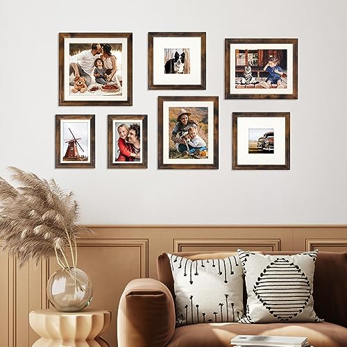 AEVETE Picture Frame 8x10 Dark Brown Photo Frames Rustic for Wall and Desk - color: Rustic Brown, size: 8x10