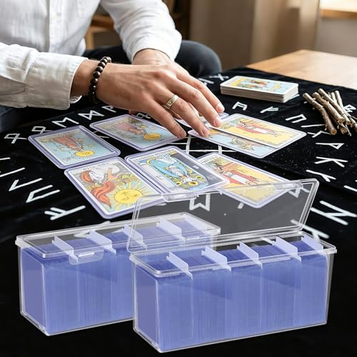 2 Pack Toploader Storage Box with Dividers, Trading Card Storage Box Top Loaders Holder and Sports Card Storage Large for 180 Toploaders 750 Cards (2)
