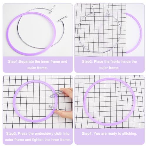 GORGECRAFT 2Pcs Plastic Embroidery Hoops Large Spring Tension Shed Embroidery Hoop Cross Stitch Hoops Darning Circle Round Ring Frame for Handy Sewing Embroidery Cross Stitch Beginners 8.1x7.4x0.9inch - size: 8.1 x 7.4 x 0.9 inch