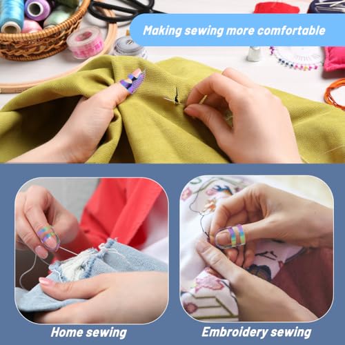 Yizzvb 8 Pcs Sewing Thimbles, 2 Sizes Metal Thimble Sewing Finger Protector - color: Metal Dazzle, size: 8 Pcs