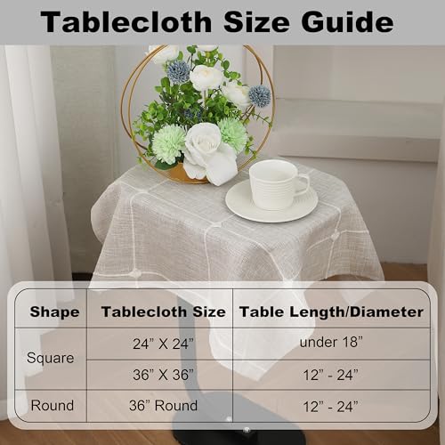 Gernaice Small Square Tablecloth Plaid End Table Cloth 24" x 24" 2PCS Brown - color: Brown, size: 2 Packs Small Square 24 x 24 inch