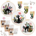 3 Pack Cat Embroidery Kits for Beginners Adults, Starter Cross Stitch Kit - color: Cat