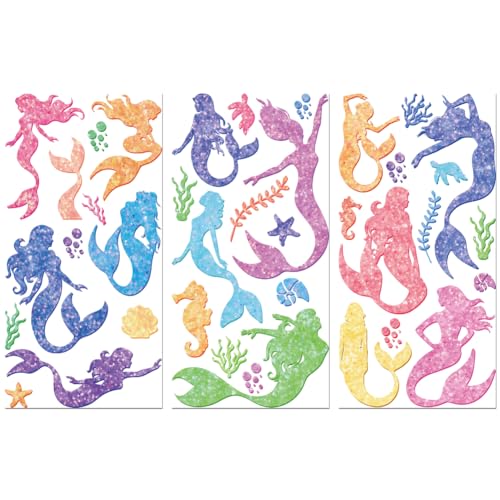 Peacoblue Colorful Mermaid Rub On Transfers for Furniture Craft 6"x12" - style: Colorful Mermaid