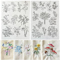 Water Soluble Stick and Stitch Embroidery Pattern Paper & Stencils - color: Floribunda