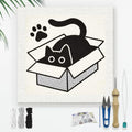 DOODLREAM Hiding Cat DIY Punch Needle Embroidery Kit for Beginner - color: Black Cat