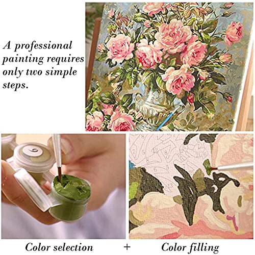 Paint by Numbers DIY Beauty and the Beast Black Panther Oil Painting Kit on Canvas with Paint Brushes and Acrylic Pigment Adults Beginner Kids Painting kit Arts Craft for Home Wall Decor(Manual Frame) - color: Art-01, size: 16''Wx20''H(DIY Frame)