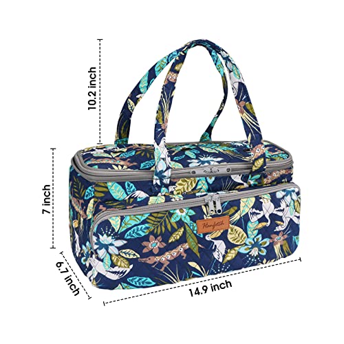 Yarn Bag-Large Size-Yarn Storage Organizer with Grommets-Portable Crochet Bag for Yarn Skeins-Crochet Hooks-Knitting Needles -Other Accessories (Rainforest) - color: Rainforest