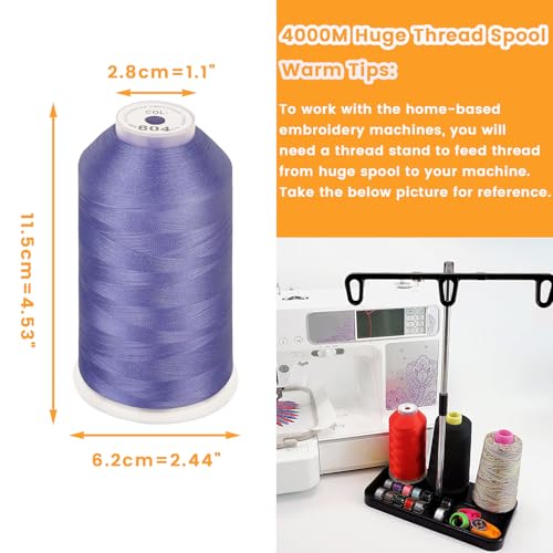 New brothread 4000M Huge Spool Embroidery Machine Thread - Lavender - color: Lavender-804
