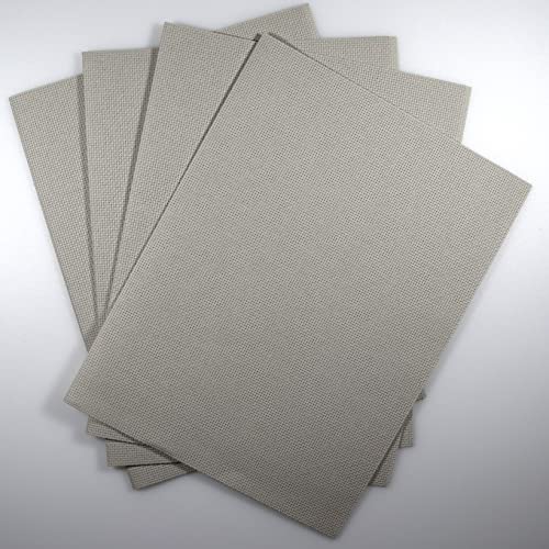 KCS 4 pc of 12" x 18" 14CT Counted Cotton Aida Cloth Cross Stitch Fabric (Pearl Gray vy it) - color: Pearl Gray Vy It