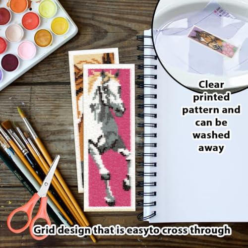 ORIGACH 6 Set Horse Cross Stitch Bookmark Kit for Beginner - style: Horse