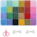 GREENTIME 22800pcs Glass Seed Beads for Bracelets Making Kit, Small Craft Beads 11/0 Waist Beads for DIY Bracelet Necklaces Craft Making Supplies (24 Colors)
