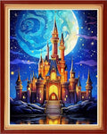 Foxhool Stamped Cross Stitch Kits,11CT Printed Cross Stitch Pattern Full Embroidery Kits for Beginner Needlepoint Kits-Magic Castle 16x20 inch - color: Craftpatterns34