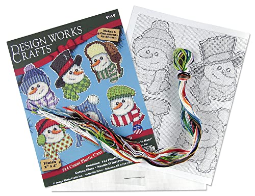 Design Works Crafts Snowmen in Hats Counted Cross Stitch Ornament Kit