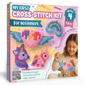Unicorn Cross Stitch Kit for Kids Ages 6-12 - 4 Felt Beginner Projects - style: Unicorn (4 Projects)