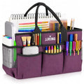 JJRING Large Art Supply Storage Tote Bag With Mesh Pockets, Purple - color: Purple