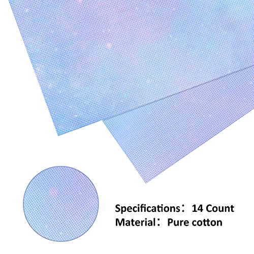 Pllieay 4 Pieces Printed Aida Cloth 14 Count Cross Stitch Fabric