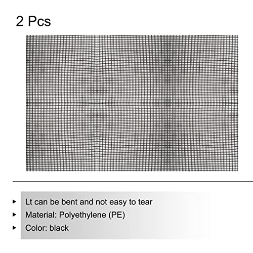 MECCANIXITY Plastic Mesh Canvas Sheet 60x42cm/23.6x16.5inch Black Blank Canvas Rectangle 4mm Hole for Embroidery Needlepoint, Knit Crochet Mesh, Pack of 2 - color: Black, size: 23.6x16.5inch