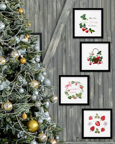 TINDTOP Embroidery Kit for Adult, 4 Pack Cross Stitch Practice Kits - color: Strawberry