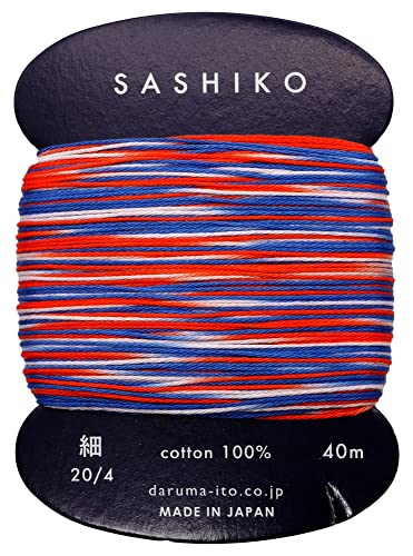 Yokota Daruma Sashiko Thread Single and Variegated Color (Goldfish scooping, Thin 40M Card) - color: Goldfish scooping