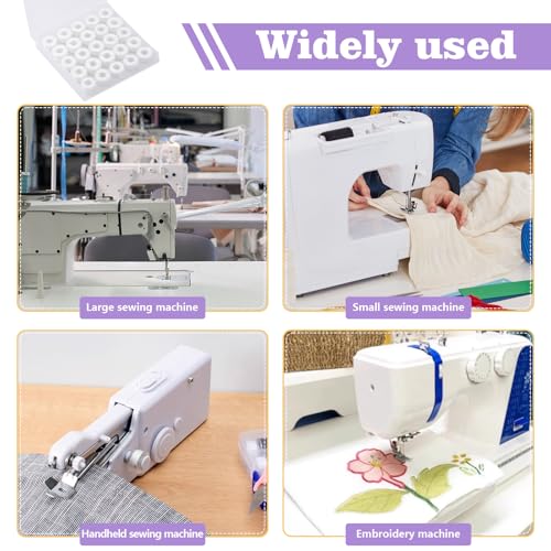 UzecPk 25pcs White Thread for Sewing, Embroidery Bobbins, Bobbin Thread - color: 25 White, size: 25 Pcs