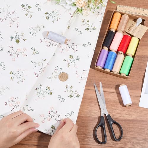 1.75 Yards Floral Patterned Beige Fabrics Gardenia Flower Print Square Patchwork Light Color Polycotton Flowers Printed Rectangle Quilting Fabric for Sewing Making Quilt DIY Craft Supply - size: 1600MM, style: Flower Pattern
