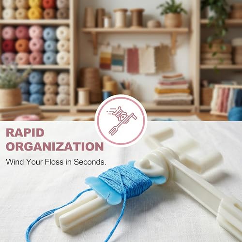 305 Pcs Embroidery Floss Organizer Kit with 24-Grid Thread Storage Boxes