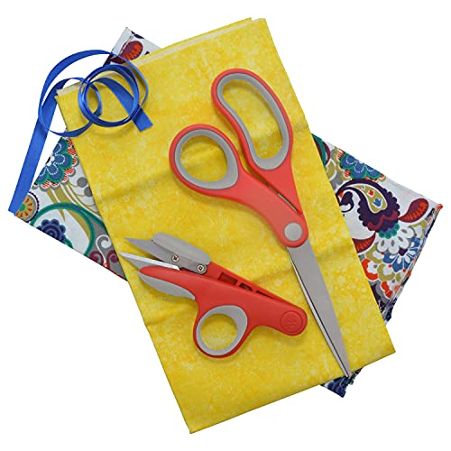 Westcott Scissors Set With 8-Inch Craft Scissors and 4-Inch Thread Snips, Red/Gray, Durable Fabric Scissors for Sewing, Quilting, and Other Craft Projects - size: 8-inch