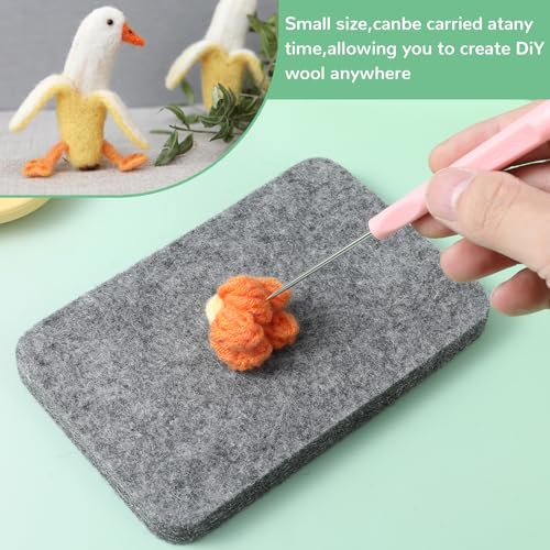 Aeaocvo Needle Felting Pad, 4×6 in Needle Felting Mat, Gray Sponge Pad for Any Wool Felt Supplies - size: 4×6 inch