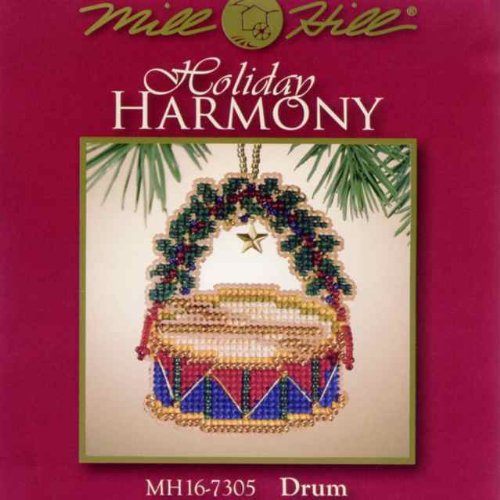 Drum Beaded Counted Cross Stitch Ornament Kit Mill Hill 2007 Holiday Harmony MH167305