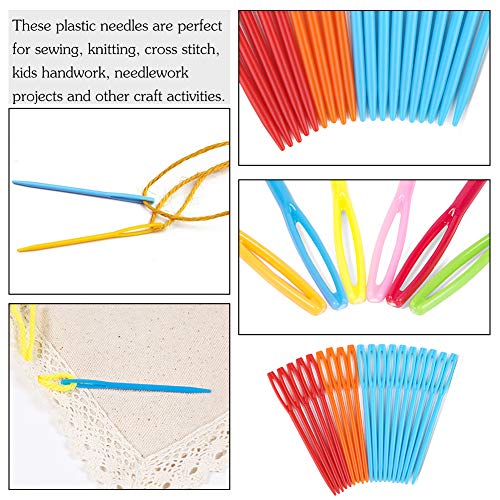 50 Pcs Plastic Sewing Needles, 2.7inch Large Eye Plastic Sewing Needles - size: 50 PCS