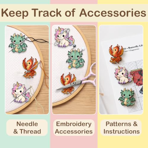 Kraftex Magnetic Needle Minder. Needleminder for Embroidery & Sewing. Cute Needlepoint Accessories. Magnetic Needle Holder for Cross Stitch. Cute Magnet Pin Gift - color: Mythical