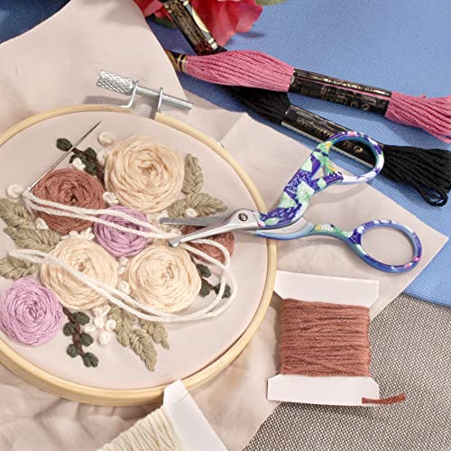 JubileeYarn TSA Compliant Rounded Embroidery Craft Stainless Steel Stork Scissors - Small Blue - 3 Units - color: Small Stork Blue, size: 3 Units