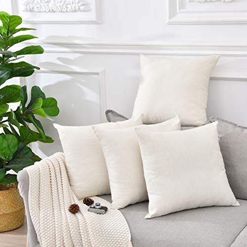 Pack 8 Linen Throw Pillow Covers Set Cushion Case for Sofa Bedroom Car, Blank for HTV Iron on Design,18x18 Inch - size: 18" x 18" (Pack of 8)