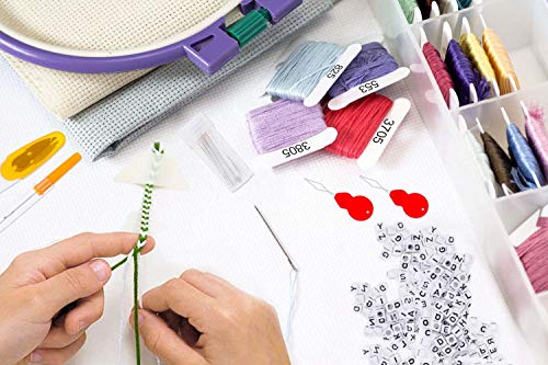selizo Professional Embroidery & Craft Floss Kit, 100 Colors Thread with Organizer Box, Tools & Beads for Cross Stitch, Friendship Bracelets and DIY Art Projects